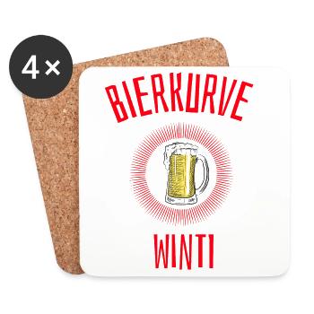 Bierkurve, FC Winterthur, Winterthur - Untersetzer (4er-Set) - Weiß - Vorne