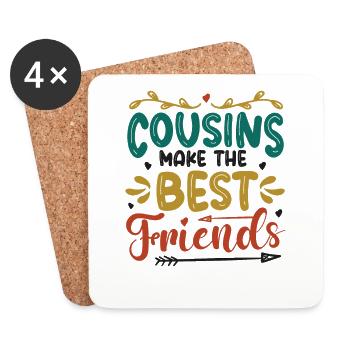 Cousins are the best friends, cousin crew. - Coasters (set of 4) - white - Front