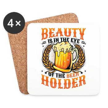 Lustiger Biertrinker - Untersetzer (4er-Set) - Weiß - Vorne