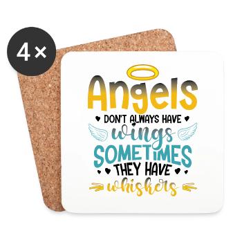 Angels Don't Always Have Wings. - Coasters (set of 4) - white - Front