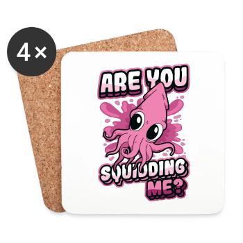 Are You Squidding Me Zoologist Octopus Squid - Coasters (set of 4) - white - Front