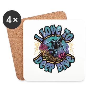I love Deep Dive Scuba Diving - Coasters (set of 4) - white - Front
