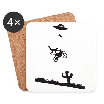 Motocross Stunt - Coasters (set of 4) - white - Front