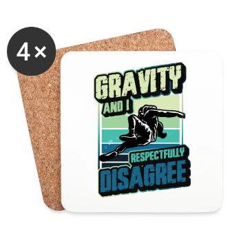 Gravity et moi sommes respectueusement en désaccord - Dessous de verre (lot de 4) - blanc - Devant