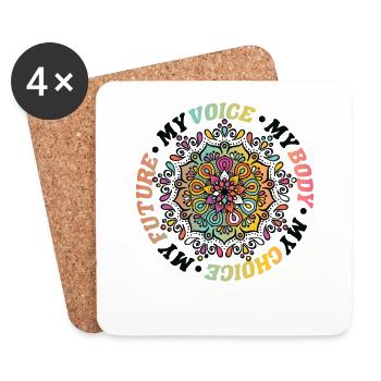 Ma voix Mon corps Mon choix Mon avenir Féministe - Dessous de verre (lot de 4) - blanc - Devant
