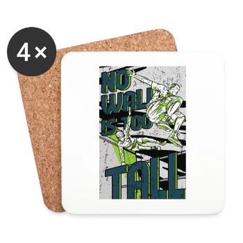 No wall is too high Freerunning Parkour - Coasters (set of 4) - white - Front