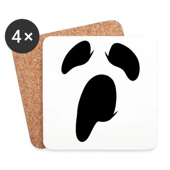 Ghost Costume Halloween Ghost - Coasters (set of 4) - white - Front