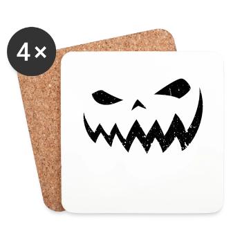 Costume de citrouille d’Halloween - Dessous de verre (lot de 4) - blanc - Devant