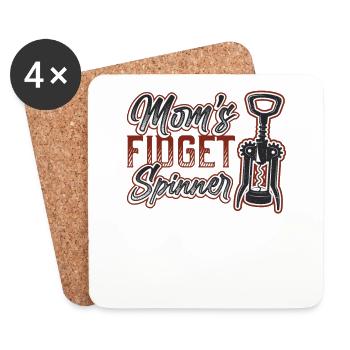 Mom's Fidget Spinner ladies, wine lovers. - Coasters (set of 4) - white - Front