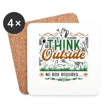 Think Outside, Garten- und Naturliebhaber - Untersetzer (4er-Set) - Weiß - Vorne