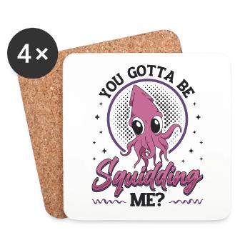 Are You Squidding Me Zoologist Octopus Squid - Coasters (set of 4) - white - Front