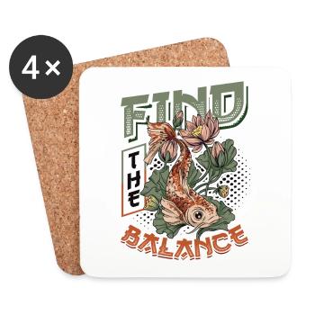 Meditation Japanese Koi - Coasters (set of 4) - white - Front