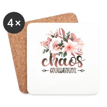 Coordonnatrice du chaos Maman - Appréciation de la mère - Dessous de verre (lot de 4) - blanc - Devant