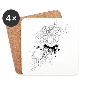 Time Compass Clock Chart - Coasters (set of 4) - white - Front