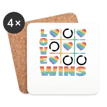 L’amour gagne, la Gay Pride LGBT. - Dessous de verre (lot de 4) - blanc - Devant