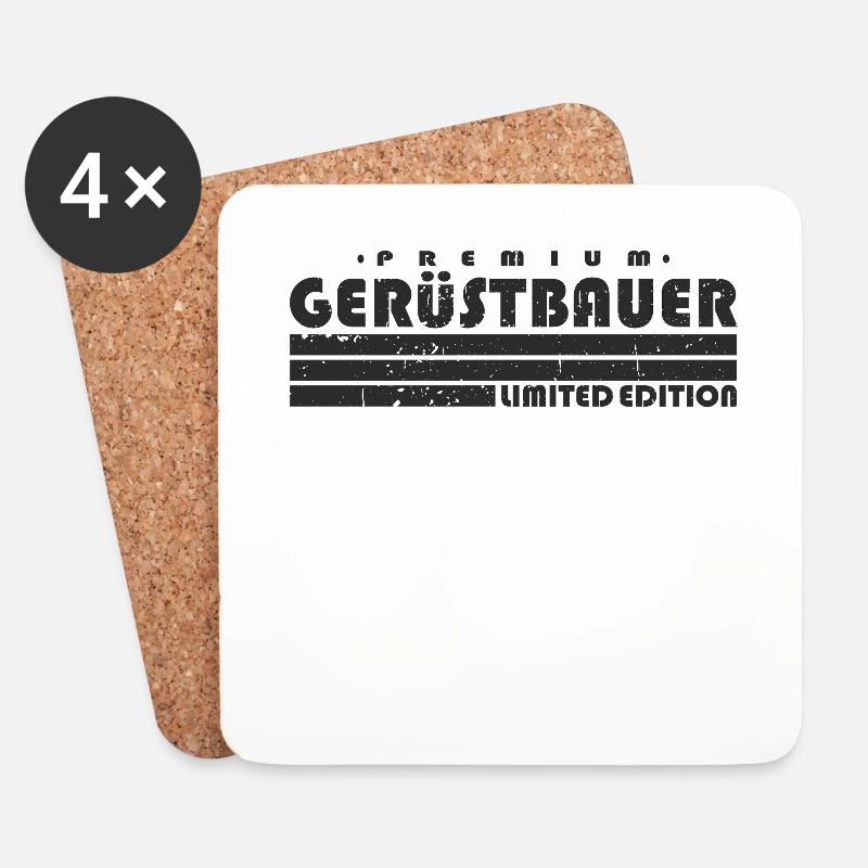 Gerüstbauer Limited Edition Gerüstbau - Untersetzer (4er-Set) - Weiß
