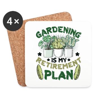 Gartenarbeit Ist Mein Ruhestandsplan Gärtner - Untersetzer (4er-Set) - Weiß - Vorne