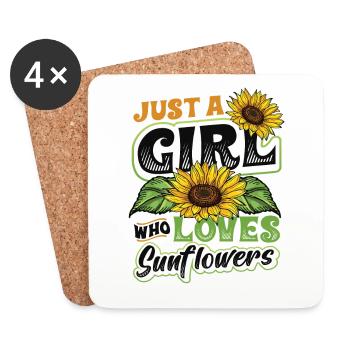 Juste une fille qui aime les tournesols - Dessous de verre (lot de 4) - blanc - Devant