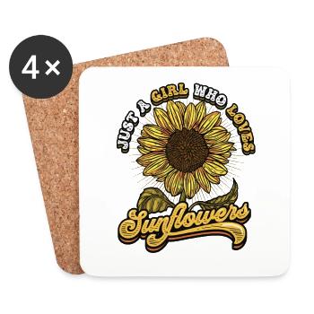 Juste une fille qui aime les tournesols - Dessous de verre (lot de 4) - blanc - Devant