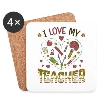 Ich Liebe Meine Lehrerin - Untersetzer (4er-Set) - Weiß - Vorne
