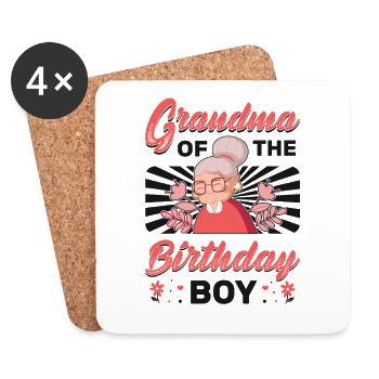 Grandma Of the Birthday Child - Coasters (set of 4) - white - Front