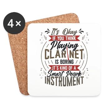 Clarinet playing clarinet - Coasters (set of 4) - white - Front