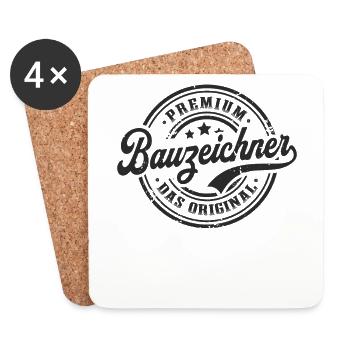 Bauzeichner Original Lustiges Bauzeichner - Untersetzer (4er-Set) - Weiß - Vorne