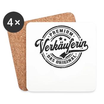 Verkäuferin Original Lustiges Kauffrau - Untersetzer (4er-Set) - Weiß - Vorne