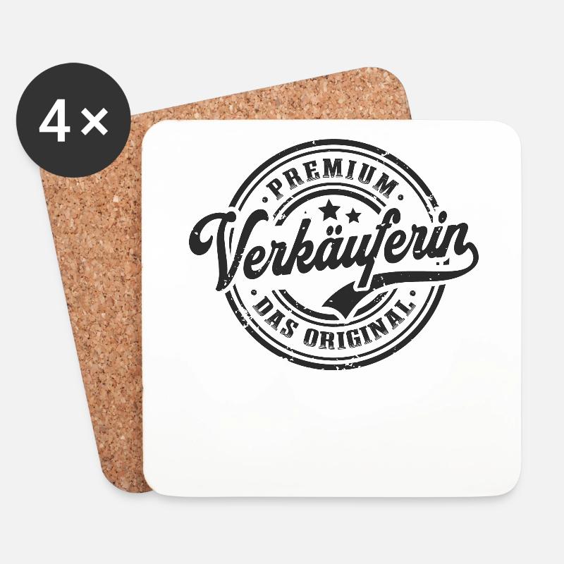Verkäuferin Original Lustiges Kauffrau - Untersetzer (4er-Set) - Weiß