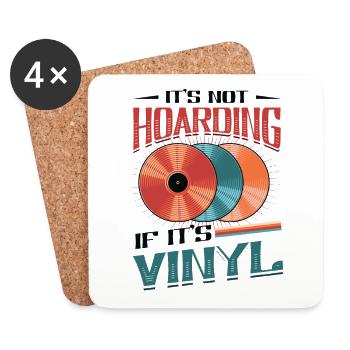 Pas de thésaurisation quand il s’agit de vinyle - Dessous de verre (lot de 4) - blanc - Devant