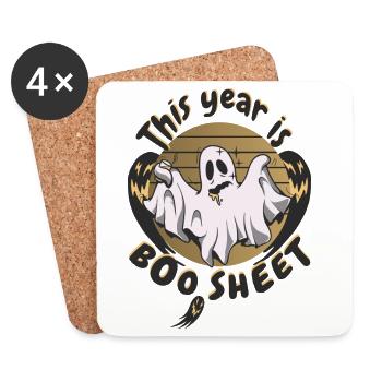 Dieses Jahr ist Boo Schlecht - Untersetzer (4er-Set) - Weiß - Vorne