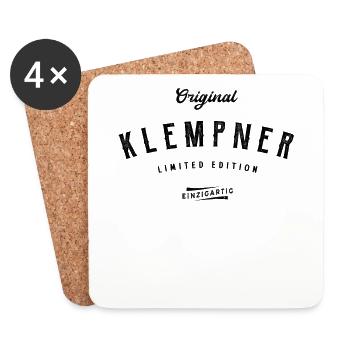 Klempner Limited Edition Anlage Sanitär - Untersetzer (4er-Set) - Weiß - Vorne