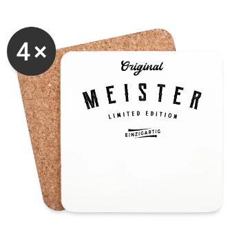 Meister Original Handwerker Lustiges Meister - Untersetzer (4er-Set) - Weiß - Vorne