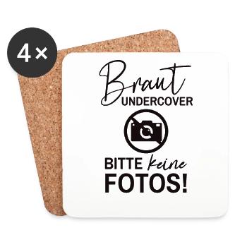 Braut Hochzeit JGA Junggesellenabschied - Untersetzer (4er-Set) - Weiß - Vorne