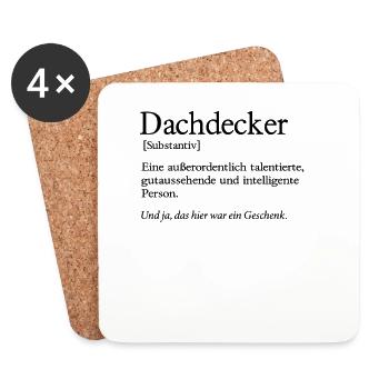 Dachdecker Talent Handwerker Dachdecken - Untersetzer (4er-Set) - Weiß - Vorne