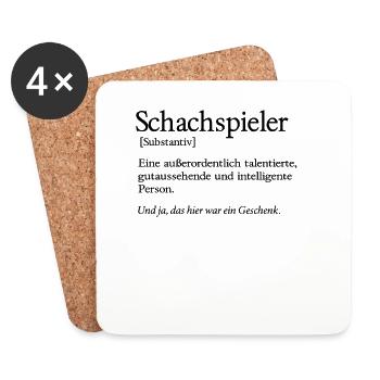 Schachspieler Gutaussehend Schachspiel Lustiges - Untersetzer (4er-Set) - Weiß - Vorne