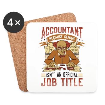 Accountant genius, is not an official profession - Coasters (set of 4) - white - Front