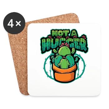 Pas de cactus étreint - Dessous de verre (lot de 4) - blanc - Devant