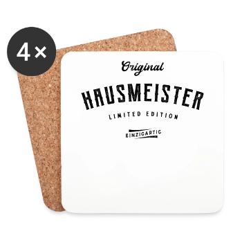 Hausmeister Limited Edition Hauswart - Untersetzer (4er-Set) - Weiß - Vorne