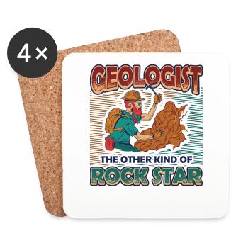 Géologue - Dessous de verre (lot de 4) - blanc - Devant