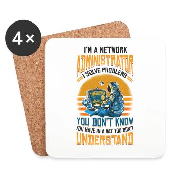 Résoudre les problèmes It-support Administrateur réseau - Dessous de verre (lot de 4) - blanc - Devant