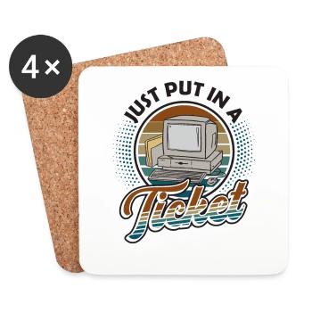 Simply open a ticket Help Desk Tech Support - Coasters (set of 4) - white - Front