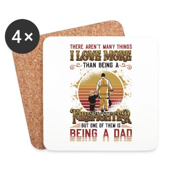 Firefighter Stolz Firefighter Papa - Coasters (set of 4) - white - Front