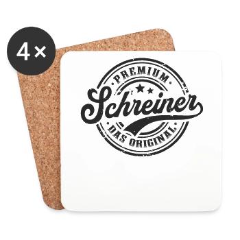 Schreiner Original Lustiges Schreinerei - Untersetzer (4er-Set) - Weiß - Vorne