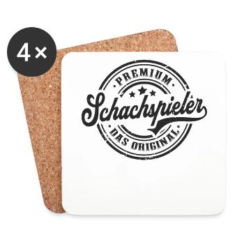 Schach Original Schachmeister Lustiges Schachspiel - Untersetzer (4er-Set) - Weiß - Vorne