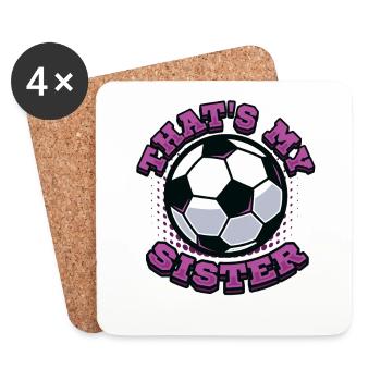 Das Ist Meine Schwester, Bruder-Schwester-Fußball - Untersetzer (4er-Set) - Weiß - Vorne