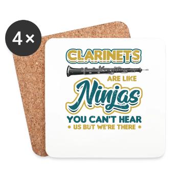 Les clarinettes sont comme des ninjas Marching Band - Dessous de verre (lot de 4) - blanc - Devant