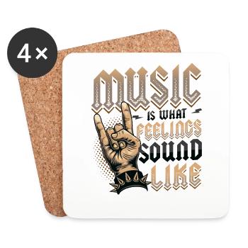 Musik Ist, Was Gefühle Wie Rock And Roll Klingen - Untersetzer (4er-Set) - Weiß - Vorne