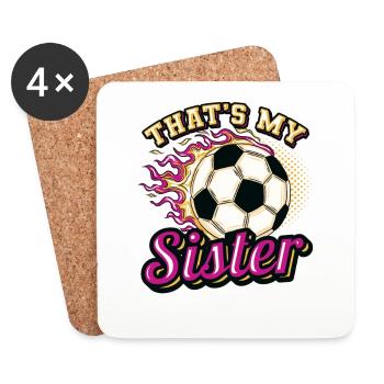 Das Ist Meine Schwester,Bruder-Schwester-Fußball - Untersetzer (4er-Set) - Weiß - Vorne