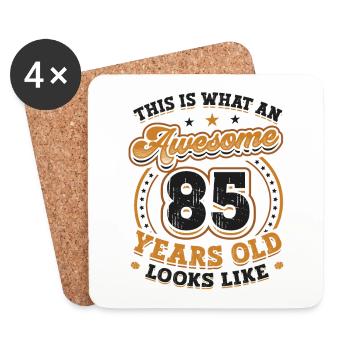 This is what an 85-year-old looks like. - Coasters (set of 4) - white - Front